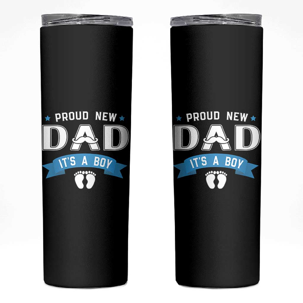 New Dad It's a Boy Skinny Tumbler Newborn Daddy Father Baby Boy Son