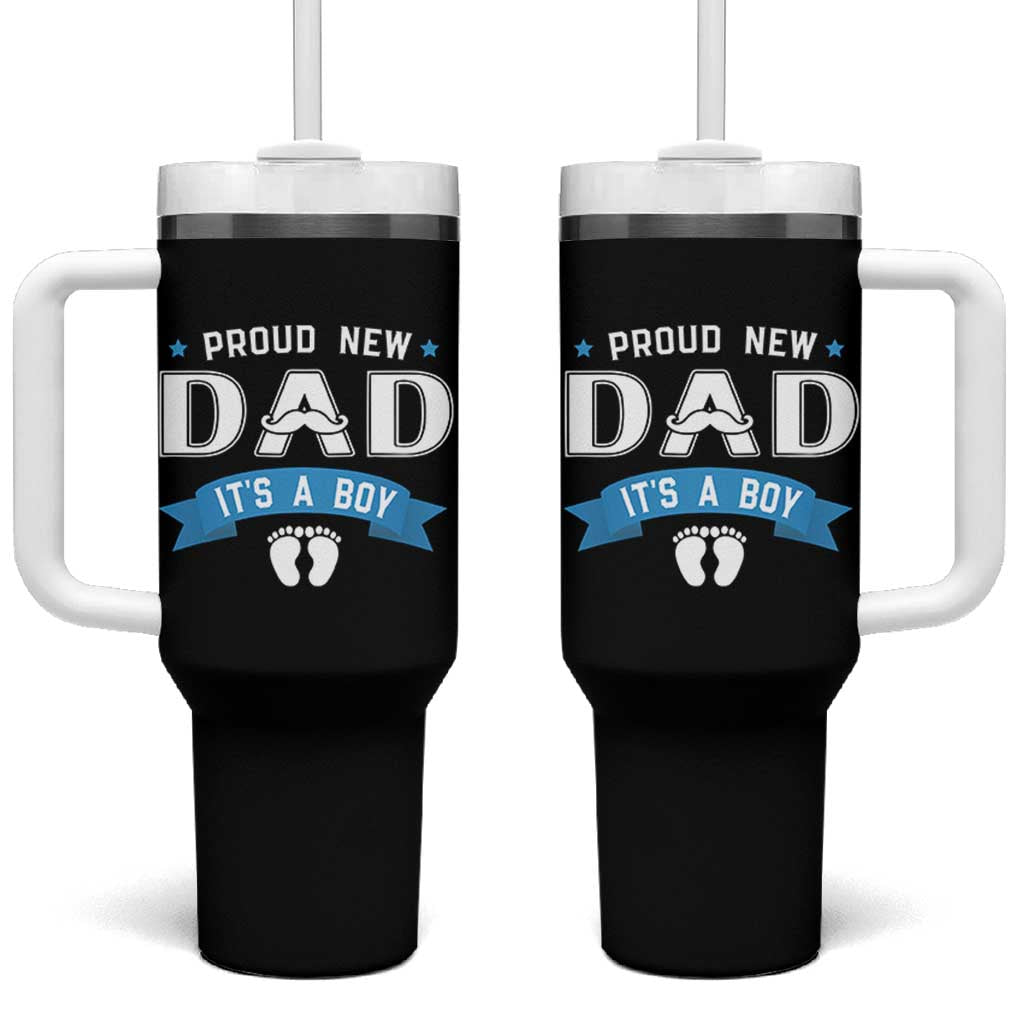 New Dad It's a Boy Tumbler With Handle Newborn Daddy Father Baby Boy Son
