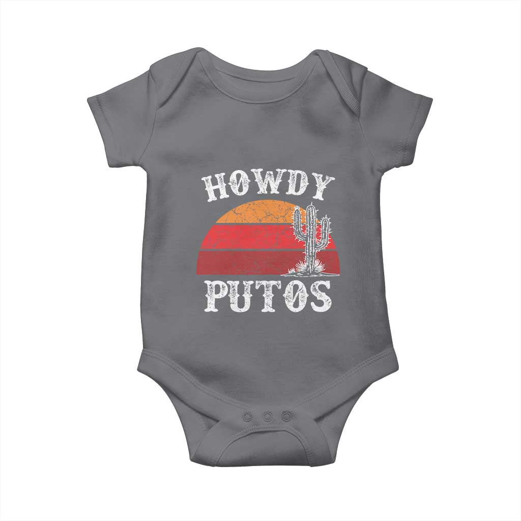 Howdy Putos Baby Onesie Funny Cactus Retro Vintage