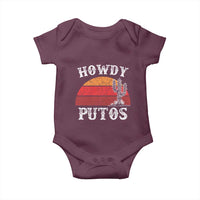 Howdy Putos Baby Onesie Funny Cactus Retro Vintage