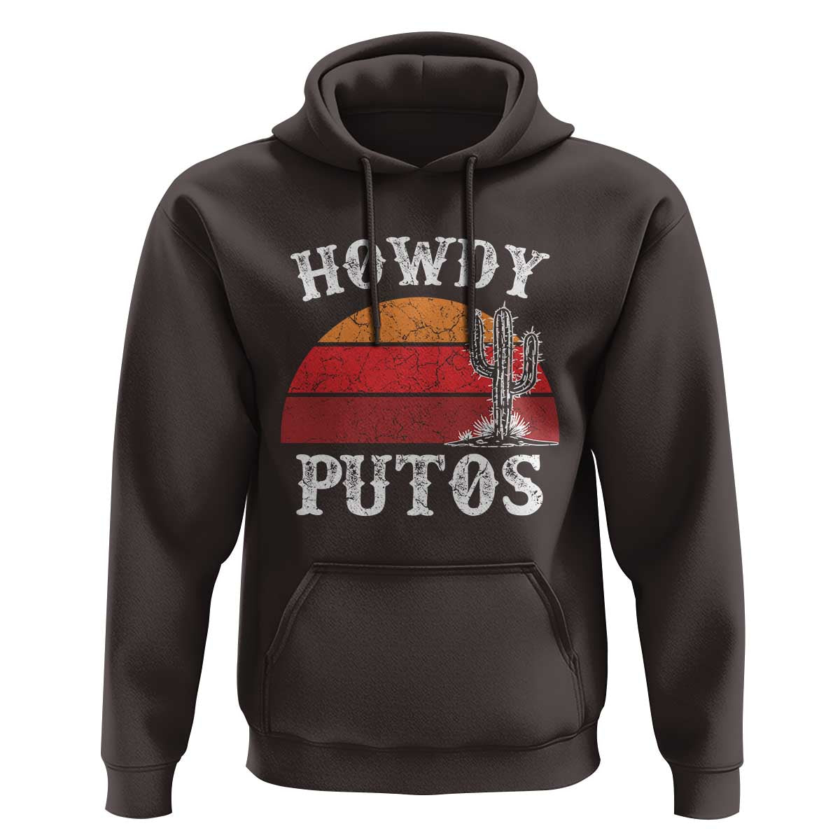 Howdy Putos Hoodie Funny Cactus Retro Vintage