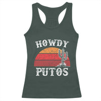 Howdy Putos Racerback Tank Top Funny Cactus Retro Vintage
