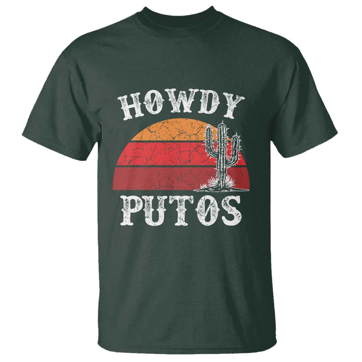 Howdy Putos T Shirt Funny Cactus Retro Vintage