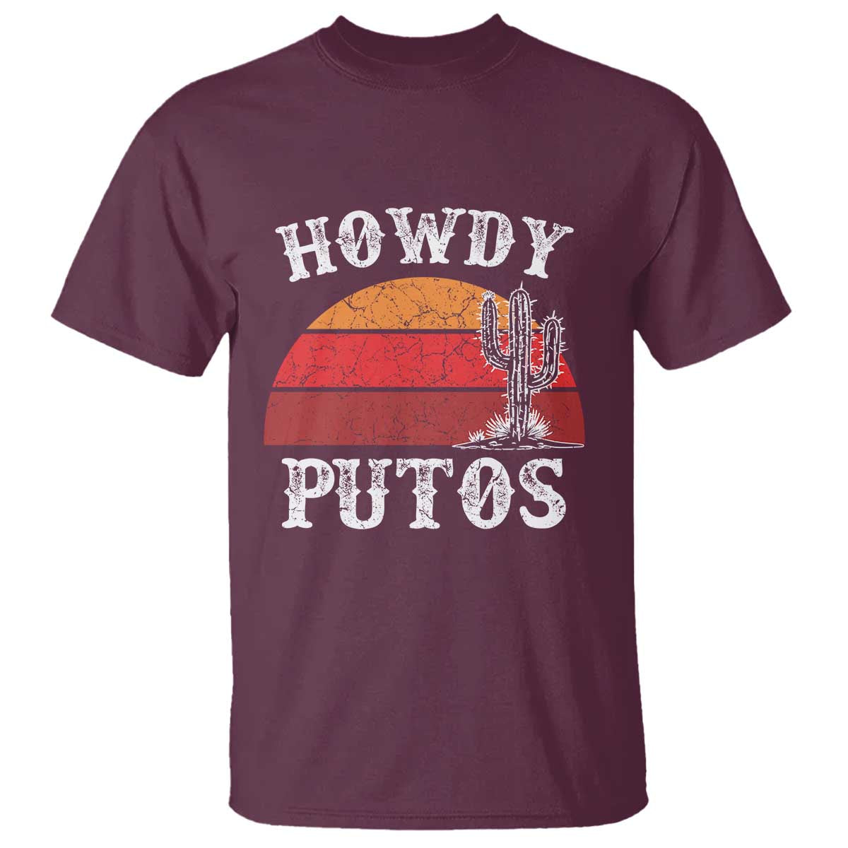 Howdy Putos T Shirt Funny Cactus Retro Vintage