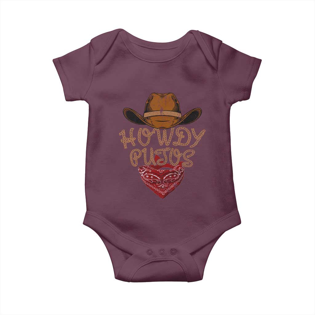 Howdy Putos Baby Onesie Funny Western Country Rodeo Southern Retro Cowboy - Wonder Print Shop