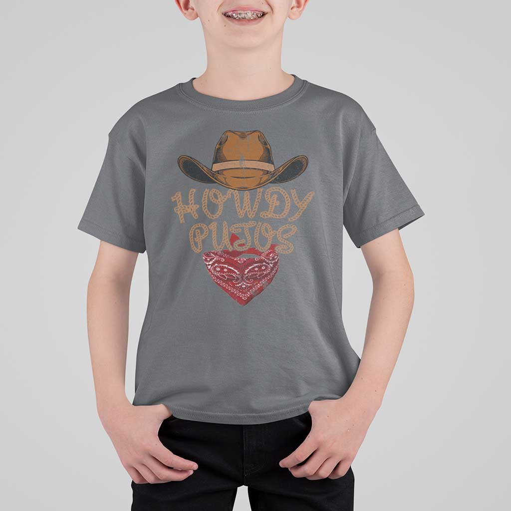 Howdy Putos T Shirt For Kid Funny Western Country Rodeo Southern Retro Cowboy - Wonder Print Shop