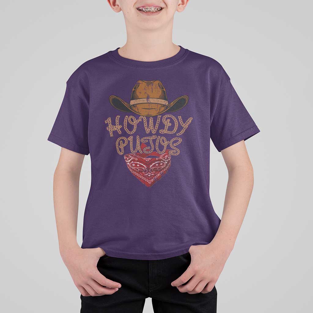 Howdy Putos T Shirt For Kid Funny Western Country Rodeo Southern Retro Cowboy - Wonder Print Shop