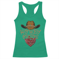 Howdy Putos Racerback Tank Top Funny Western Country Rodeo Southern Retro Cowboy - Wonder Print Shop