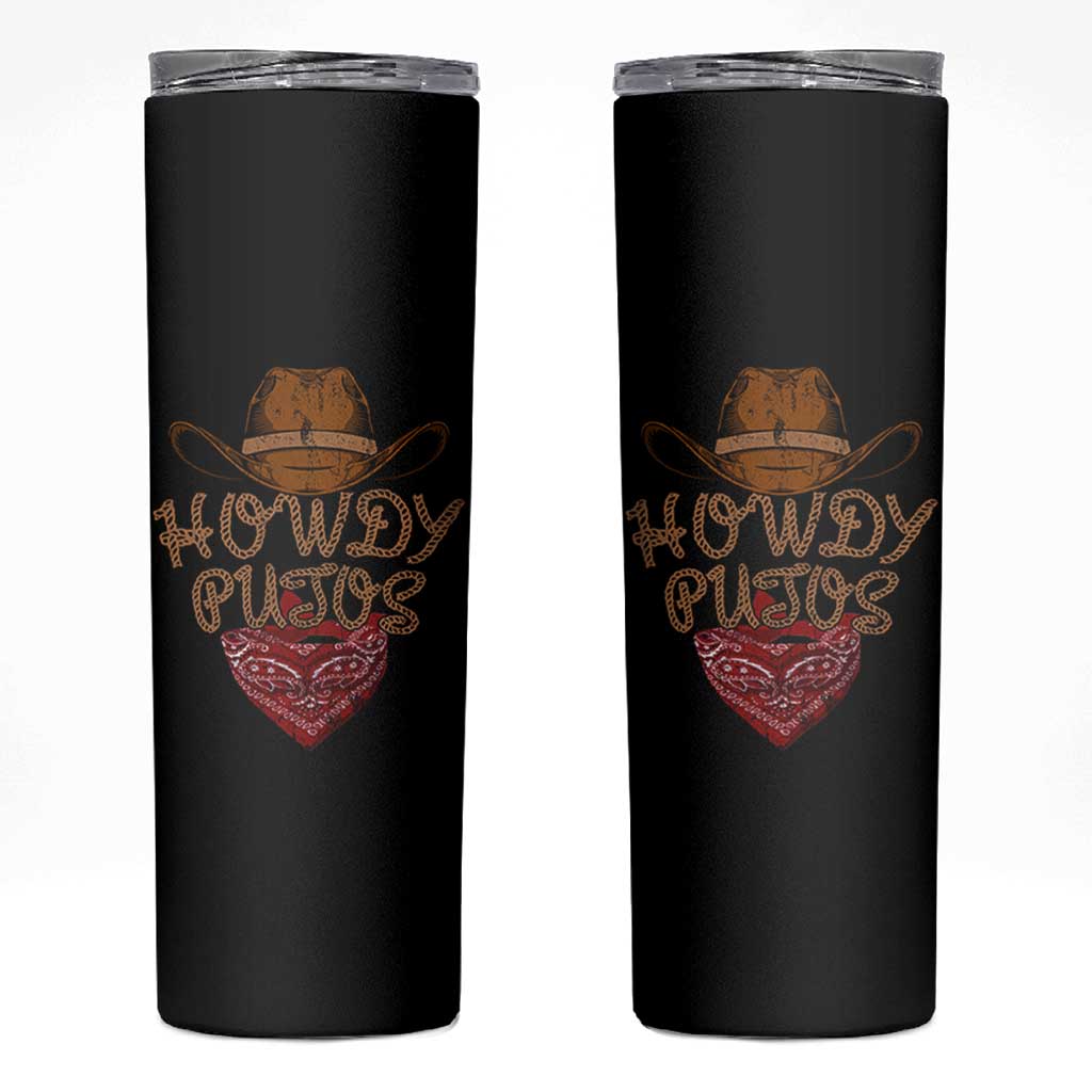 Howdy Putos Skinny Tumbler Funny Western Country Rodeo Southern Retro Cowboy - Wonder Print Shop