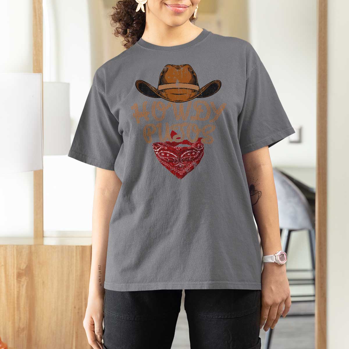 Howdy Putos T Shirt For Women Funny Western Country Rodeo Southern Retro Cowboy - Wonder Print Shop