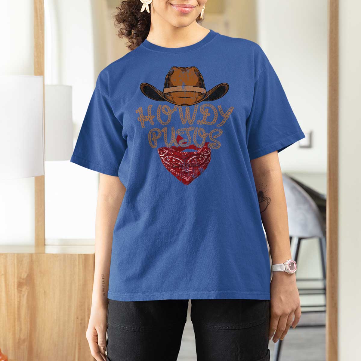 Howdy Putos T Shirt For Women Funny Western Country Rodeo Southern Retro Cowboy - Wonder Print Shop