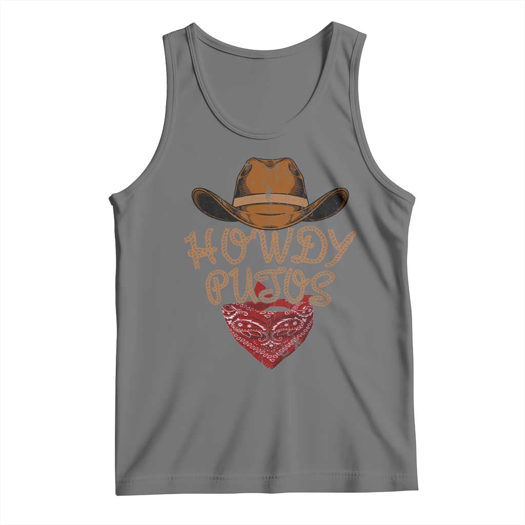 Howdy Putos Tank Top Funny Western Country Rodeo Southern Retro Cowboy - Wonder Print Shop