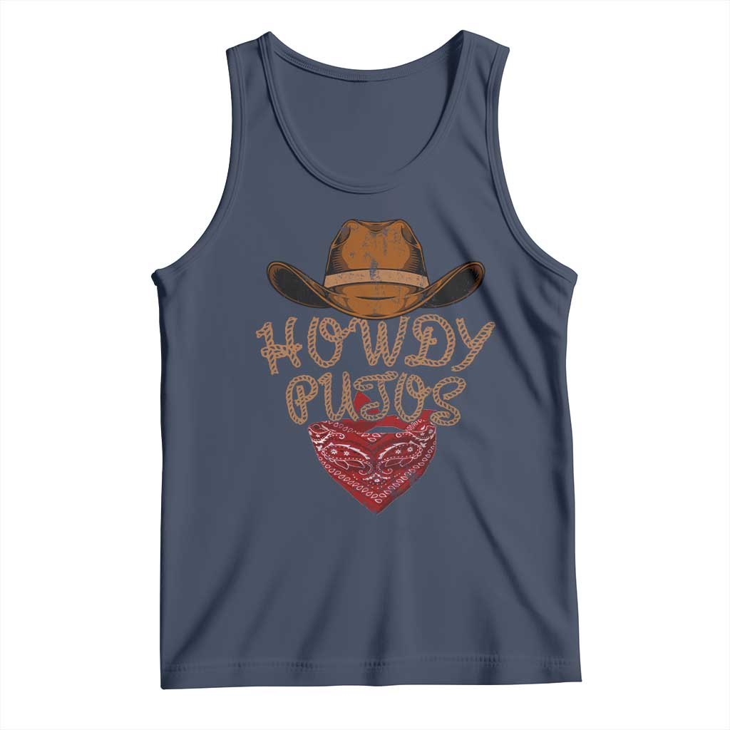 Howdy Putos Tank Top Funny Western Country Rodeo Southern Retro Cowboy - Wonder Print Shop