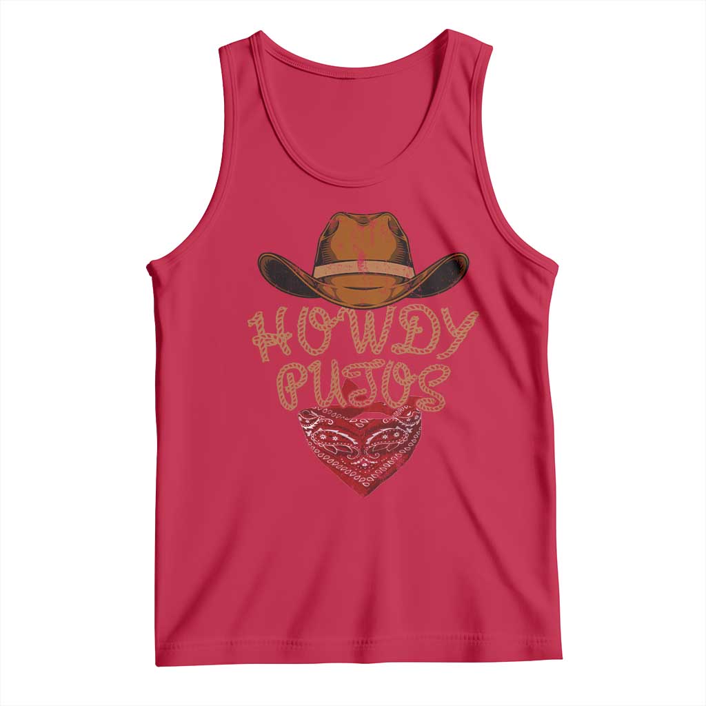 Howdy Putos Tank Top Funny Western Country Rodeo Southern Retro Cowboy - Wonder Print Shop