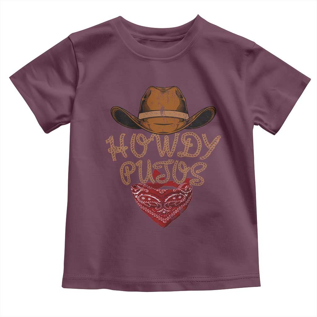 Howdy Putos Toddler T Shirt Funny Western Country Rodeo Southern Retro Cowboy - Wonder Print Shop