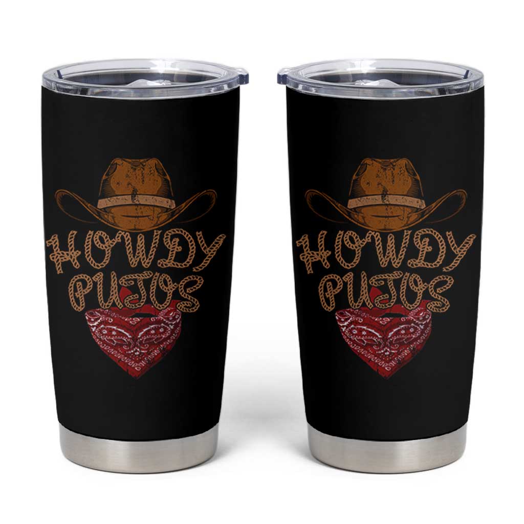 Howdy Putos Tumbler Cup Funny Western Country Rodeo Southern Retro Cowboy - Wonder Print Shop