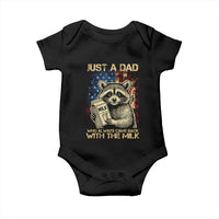 Just A Dad Who Always Came Back With The Milk Baby Onesie American Flag Father's Day