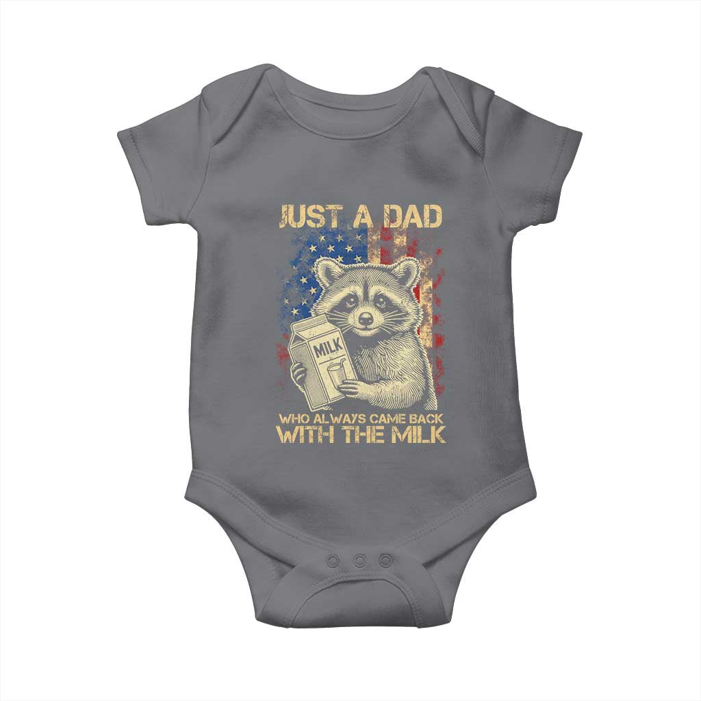 Just A Dad Who Always Came Back With The Milk Baby Onesie American Flag Father's Day