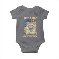 Just A Dad Who Always Came Back With The Milk Baby Onesie American Flag Father's Day