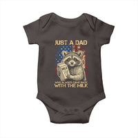 Just A Dad Who Always Came Back With The Milk Baby Onesie American Flag Father's Day