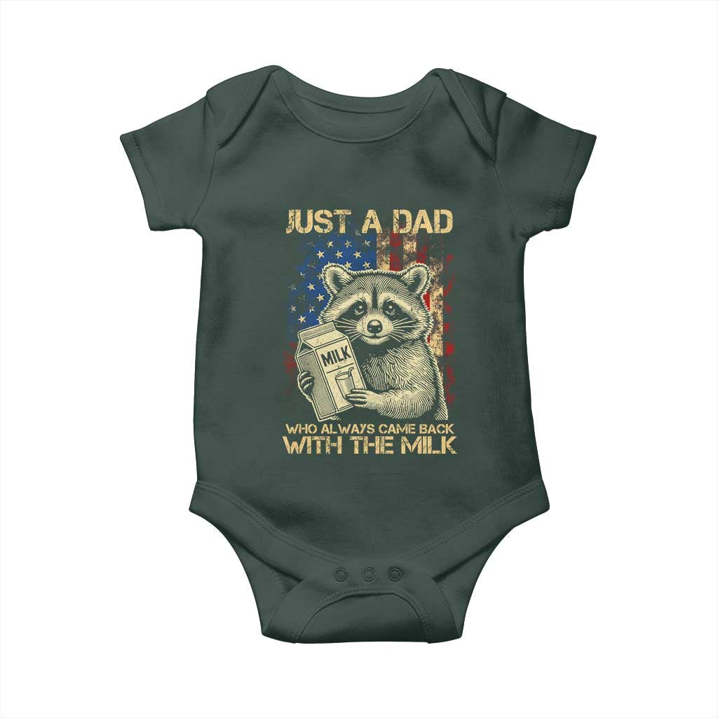 Just A Dad Who Always Came Back With The Milk Baby Onesie American Flag Father's Day