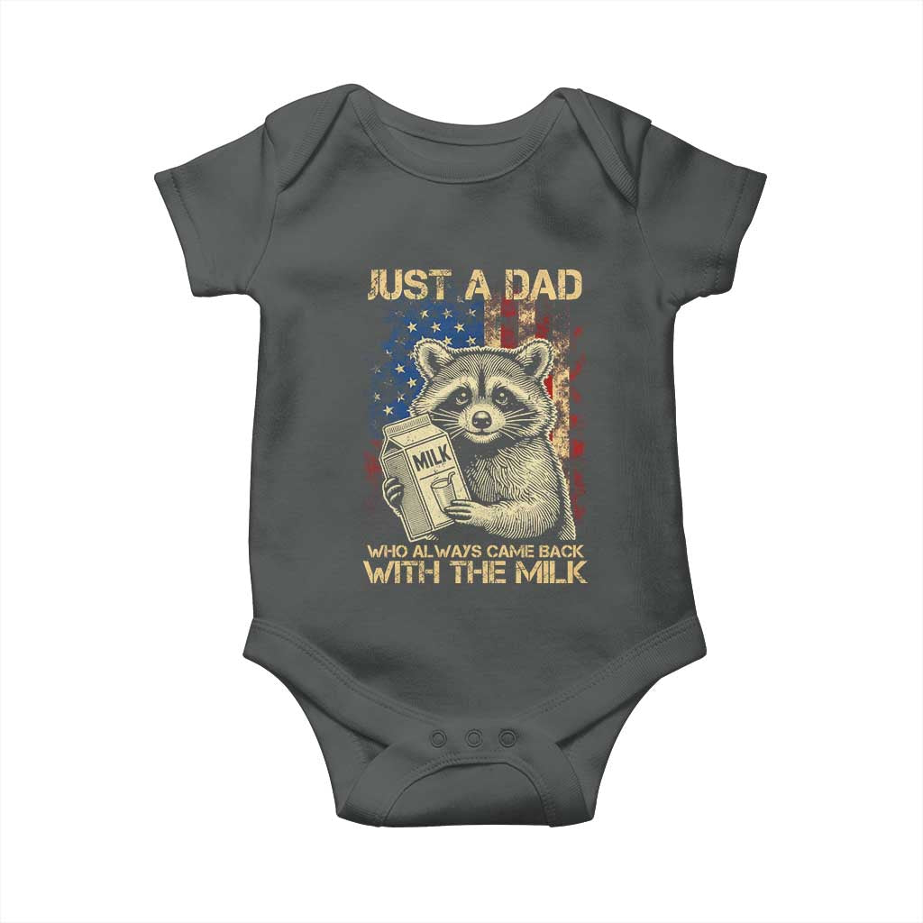Just A Dad Who Always Came Back With The Milk Baby Onesie American Flag Father's Day
