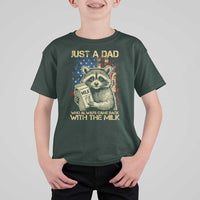 Just A Dad Who Always Came Back With The Milk T Shirt For Kid American Flag Father's Day