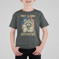 Just A Dad Who Always Came Back With The Milk T Shirt For Kid American Flag Father's Day