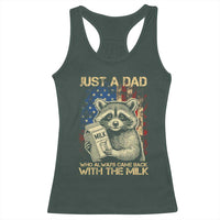 Just A Dad Who Always Came Back With The Milk Racerback Tank Top American Flag Father's Day