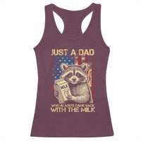 Just A Dad Who Always Came Back With The Milk Racerback Tank Top American Flag Father's Day