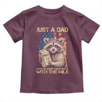 Just A Dad Who Always Came Back With The Milk Toddler T Shirt American Flag Father's Day