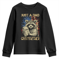 Just A Dad Who Always Came Back With The Milk Youth Sweatshirt American Flag Father's Day