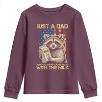 Just A Dad Who Always Came Back With The Milk Youth Sweatshirt American Flag Father's Day