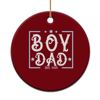 Boy Dad Est 2025 Ceramic Ornament Expect Baby Boy Son Fathers Day 2025 - Wonder Print Shop