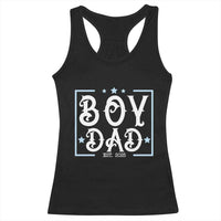 Boy Dad Est 2025 Racerback Tank Top Expect Baby Boy Son Fathers Day 2025