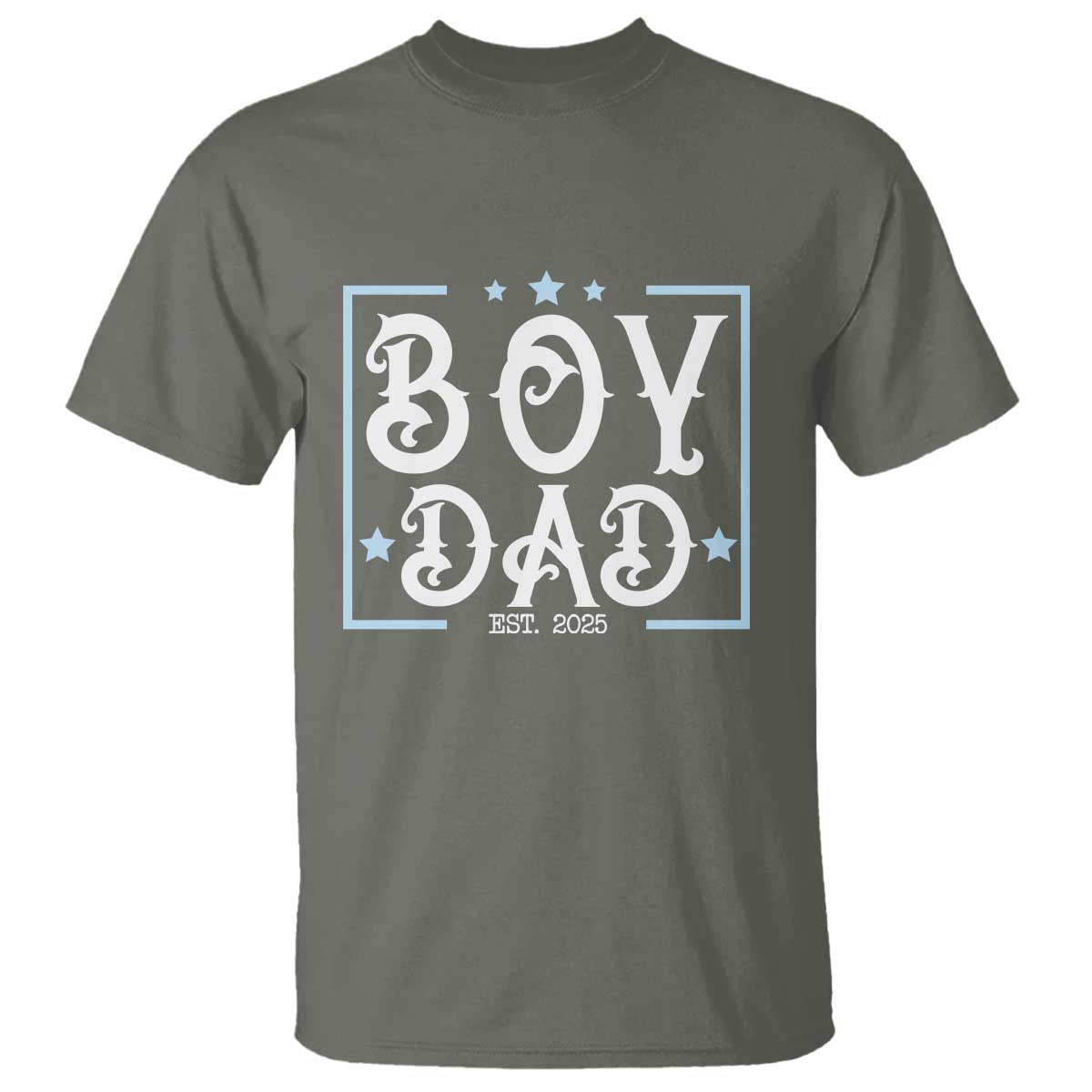 Boy Dad Est 2025 T Shirt Expect Baby Boy Son Fathers Day 2025