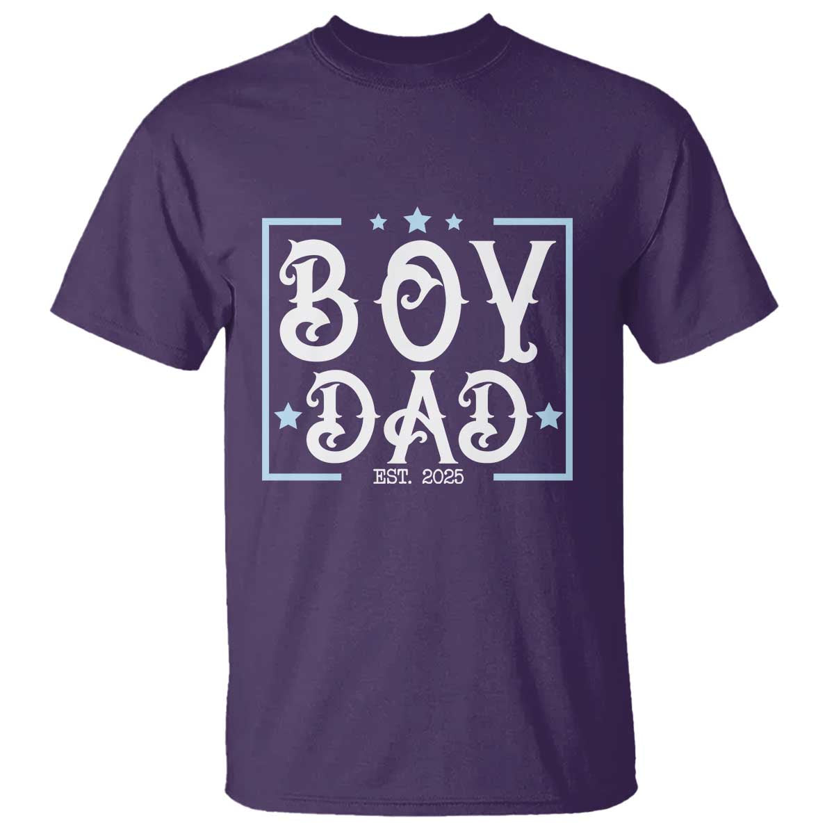 Boy Dad Est 2025 T Shirt Expect Baby Boy Son Fathers Day 2025