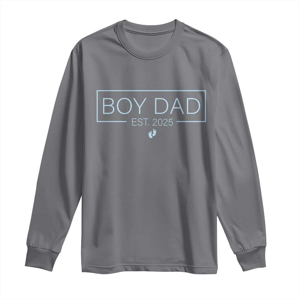 Boy Dad Est 2025 Long Sleeve Shirt Newborn Daddy Father Baby Boy Son Expect Baby