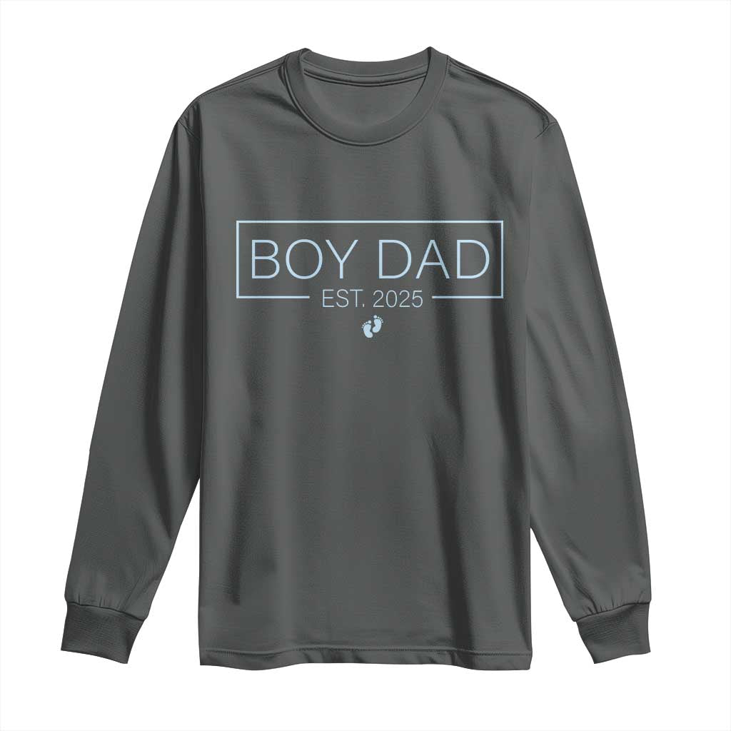 Boy Dad Est 2025 Long Sleeve Shirt Newborn Daddy Father Baby Boy Son Expect Baby