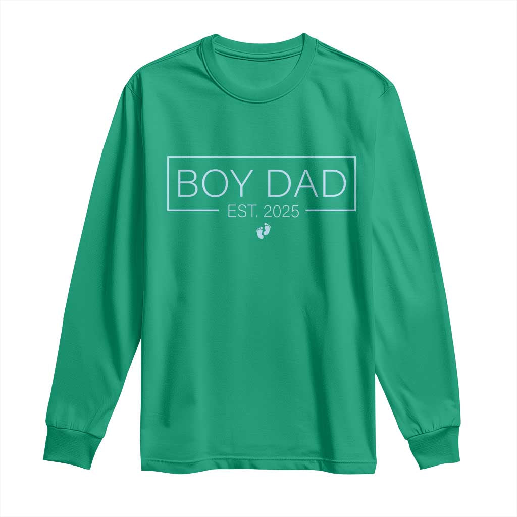 Boy Dad Est 2025 Long Sleeve Shirt Newborn Daddy Father Baby Boy Son Expect Baby