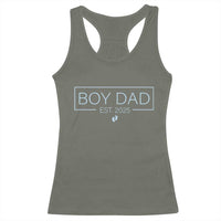 Boy Dad Est 2025 Racerback Tank Top Newborn Daddy Father Baby Boy Son Expect Baby