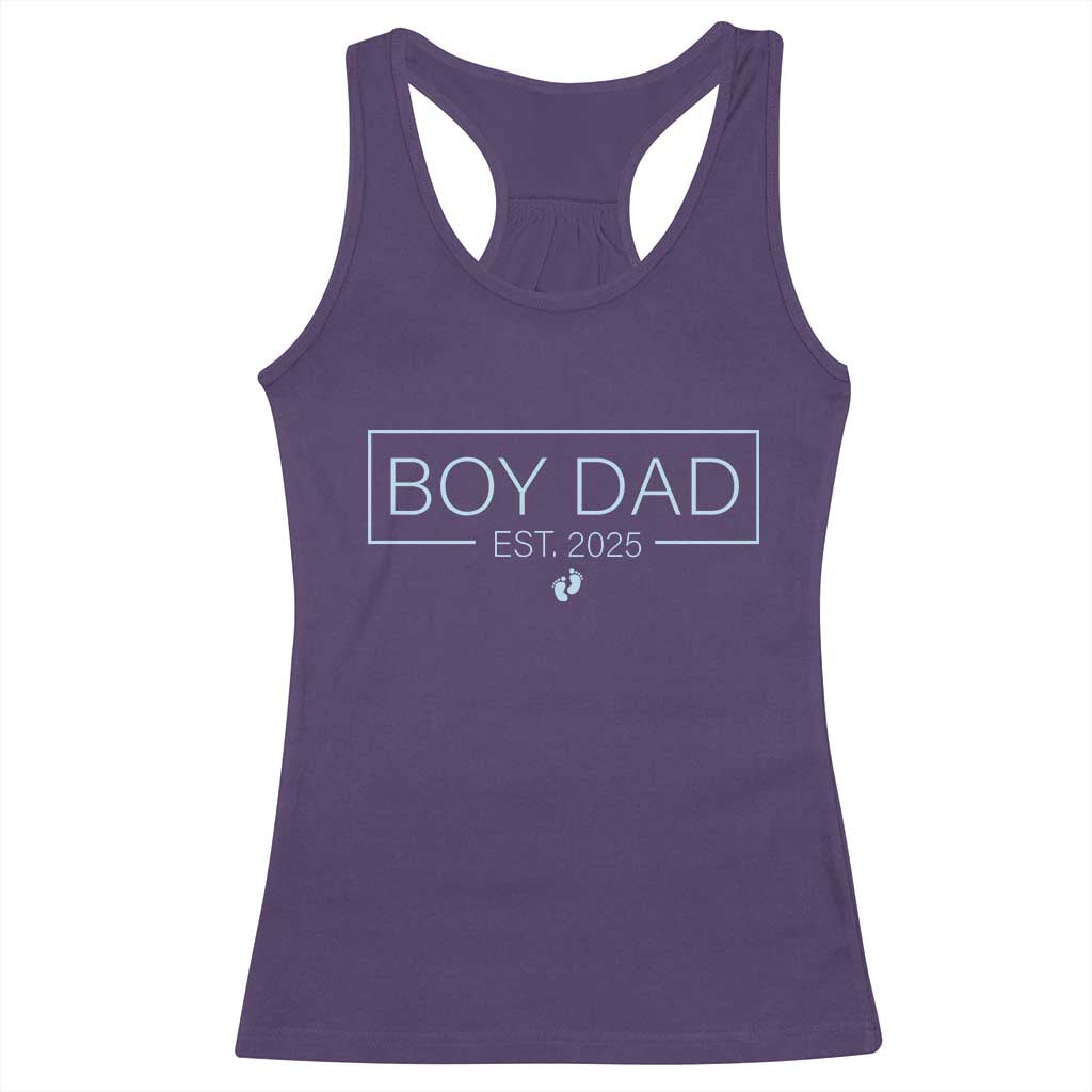 Boy Dad Est 2025 Racerback Tank Top Newborn Daddy Father Baby Boy Son Expect Baby