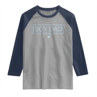 Boy Dad Est 2025 Raglan Shirt Daddy Of Newborn Baby Boy First Fathers Day