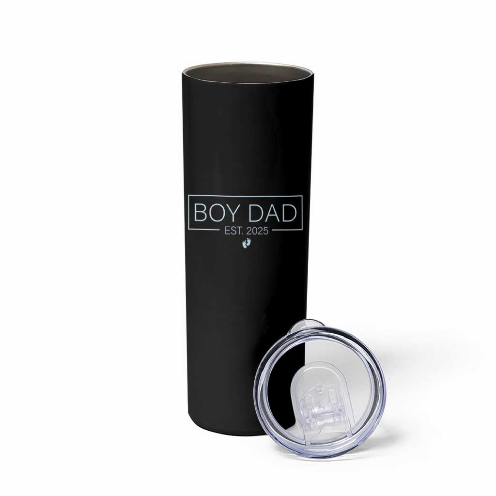 Boy Dad Est 2025 Skinny Tumbler Newborn Daddy Father Baby Boy Son Expect Baby