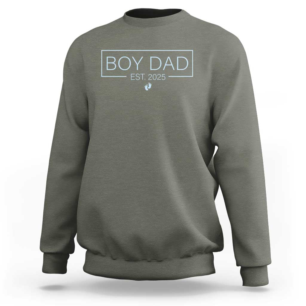 Boy Dad Est 2025 Sweatshirt Newborn Daddy Father Baby Boy Son Expect Baby