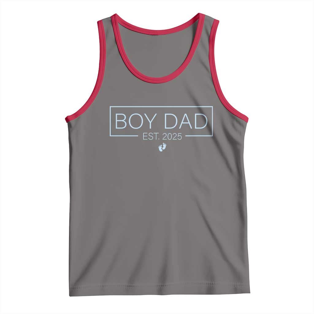 Boy Dad Est 2025 Tank Top Daddy Of Newborn Baby Boy First Fathers Day