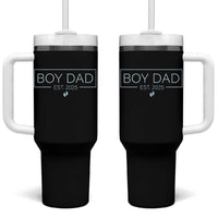 Boy Dad Est 2025 Tumbler With Handle Newborn Daddy Father Baby Boy Son Expect Baby