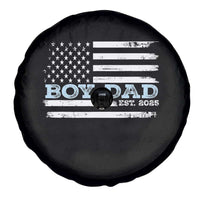 Boy Dad Est 2025 Spare Tire Cover Daddy Of Newborn Baby Boy First Fathers Day USA Flag