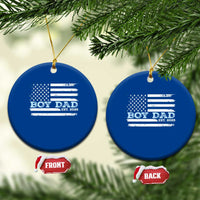 Boy Dad Est 2025 Ceramic Ornament Newborn Daddy Father Baby Boy Son USA Flag - Wonder Print Shop