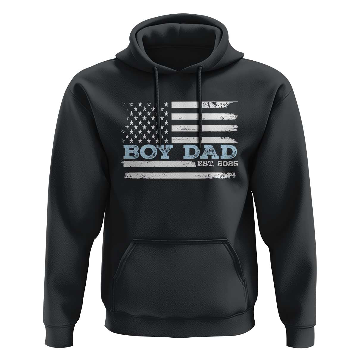 Boy Dad Est 2025 Hoodie Newborn Daddy Father Baby Boy Son USA Flag